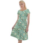 Spring Flowers Pattern Classic Short Sleeve Dress