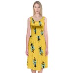 Bee pattern background Midi Sleeveless Dress