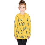 Bee pattern background Kids  Double Breasted Button Coat