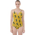Bee pattern background Cut Out Top Tankini Set