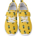Bee pattern background Men s Velcro Strap Shoes