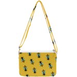 Bee pattern background Double Gusset Crossbody Bag