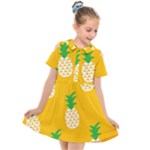 pineapple patterns Kids  Short Sleeve Shirt Dress