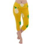 pineapple patterns Lightweight Velour Capri Yoga Leggings