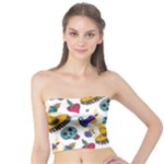 Bright Day of the Dead seamless pattern Tube Top
