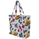 Bright Day of the Dead seamless pattern Zip Up Canvas Bag