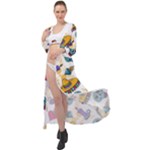 Bright Day of the Dead seamless pattern Maxi Chiffon Beach Wrap