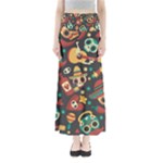 Dia de los Muertos seamless pattern Full Length Maxi Skirt