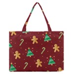 Cute Christmas seamless pattern Zipper Medium Tote Bag
