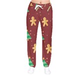 Cute Christmas seamless pattern Women velvet Drawstring Pants