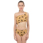 Hand drawn sunflower pattern Spliced Up Two Piece Swimsuit
