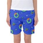Christmas pattern with wreaths Women s Basketball Shorts