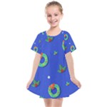 Christmas pattern with wreaths Kids  Smock Dress