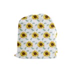 Delicate sunflower seamless pattern Drawstring Pouch (Large)