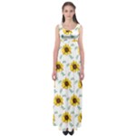 Delicate sunflower seamless pattern Empire Waist Maxi Dress