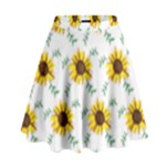 Delicate sunflower seamless pattern High Waist Skirt