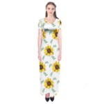Delicate sunflower seamless pattern Short Sleeve Maxi Dress