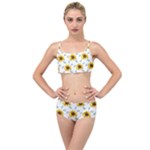 Delicate sunflower seamless pattern Layered Top Bikini Set