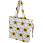 Delicate sunflower seamless pattern Drawstring Tote Bag