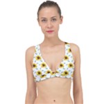 Delicate sunflower seamless pattern Classic Banded Bikini Top