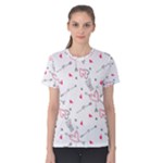 love and hearts pattern Women s Cotton Tee