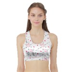 love and hearts pattern Sports Bra with Border