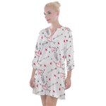 love and hearts pattern Open Neck Shift Dress