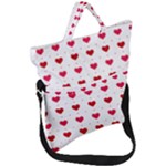 Romantic Valentine s heart pattern Fold Over Handle Tote Bag