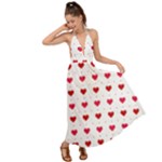 Romantic Valentine s heart pattern Backless Maxi Beach Dress
