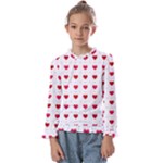 Romantic Valentine s heart pattern Kids  Frill Detail Tee