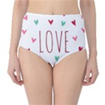 Love wallpaper with hearts Classic High-Waist Bikini Bottoms