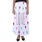 Love wallpaper with hearts Flared Maxi Skirt