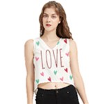 Love wallpaper with hearts V-Neck Cropped Tank Top