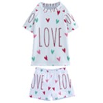 Love wallpaper with hearts Kids  Swim Tee and Shorts Set