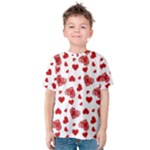 Valentine s stamped hearts pattern Kids  Cotton Tee