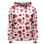 Valentine s stamped hearts pattern Women s Pullover Hoodie