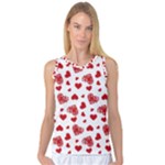Valentine s stamped hearts pattern Women s Basketball Tank Top