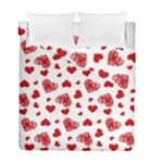 Valentine s stamped hearts pattern Duvet Cover Double Side (Full/ Double Size)