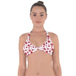 Valentine s stamped hearts pattern Halter Neck Bikini Top