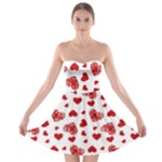 Valentine s stamped hearts pattern Strapless Bra Top Dress