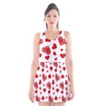 Valentine s stamped hearts pattern Scoop Neck Skater Dress