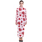 Valentine s stamped hearts pattern Turtleneck Maxi Dress