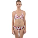 Valentine s stamped hearts pattern Wrap Around Bikini Set