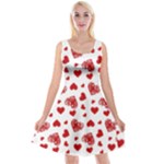 Valentine s stamped hearts pattern Reversible Velvet Sleeveless Dress