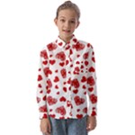 Valentine s stamped hearts pattern Kids  Long Sleeve Shirt