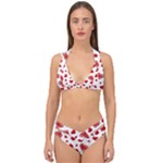 Valentine s stamped hearts pattern Double Strap Halter Bikini Set