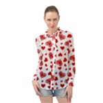 Valentine s stamped hearts pattern Long Sleeve Chiffon Shirt