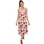 Valentine s stamped hearts pattern Halter Tie Back Dress 