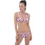 Valentine s stamped hearts pattern Ring Detail Crop Bikini Set