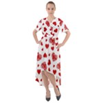 Valentine s stamped hearts pattern Front Wrap High Low Dress